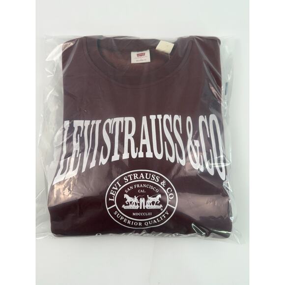 Levi's Relaxed Fit Graphic Andorra Crewneck Sweatshirt Maroon Size XL - Picture 14 of 14